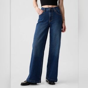 GAP High Rise Stride Wide-Leg Jeans Size 2R